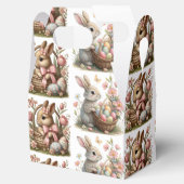 Enkele konijntje paasmand wilde bloem bedankdoosjes (Geopend)