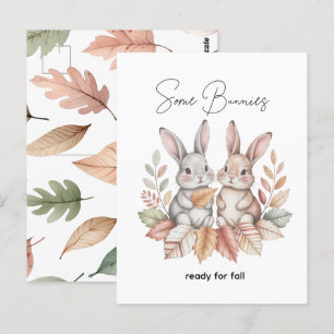 Enkele konijntjes klaar voor de Herfst Briefkaart