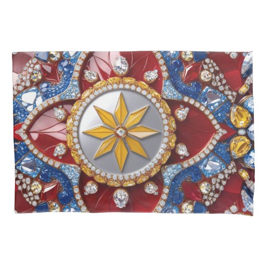 Enkele Kussensloop met Colombiaanse kleuren (Voorkant)