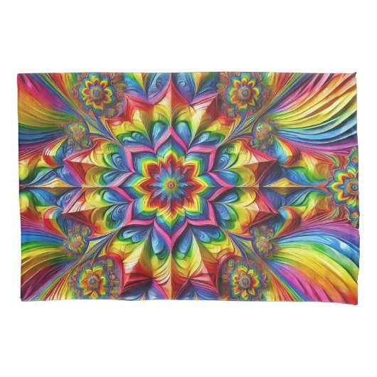 Enkele Kussensloop met LGBTQ kleuren (Voorkant)