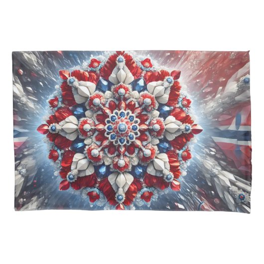 Enkele Kussensloop met Noorse kleuren (Voorkant)