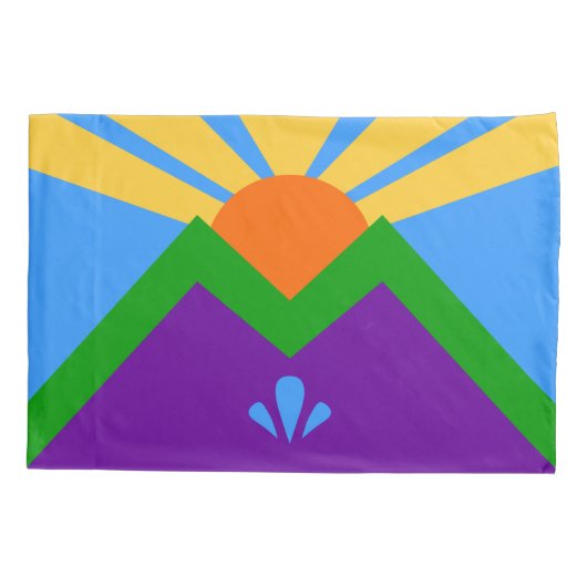 Enkele Kussensloop met vlag van Manitou Springs (Achterkant)