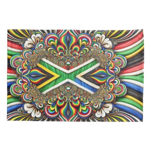Enkele Kussensloop met Zuid-Afrikaanse kleuren (Achterkant)