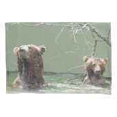 Enkele Kussensloop, standaardgrootte met grizzly-b Kussensloop (Voorkant)