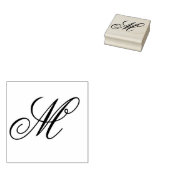 Enkele letter fancy script monogram rubberstempel (Gestempeld)