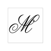 Enkele letter fancy script monogram rubberstempel (Afrduk)