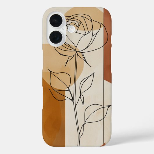 Enkele Lijn Roos Case-Mate iPhone Case (Achterkant)