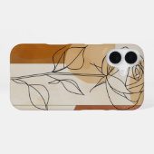 Enkele Lijn Roos iPhone 16 Hoesje (Achterkant horizontaal)
