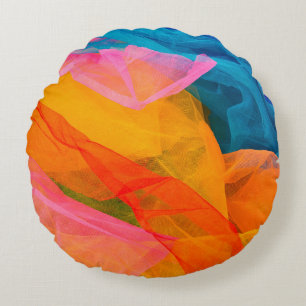 Enkele meerkleurige fabric. achtergrond, kleur, va rond kussen