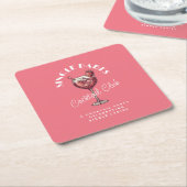 Enkele Meisjes Roze Cocktail Meidenavond Kartonnen Onderzetters (Schuin)