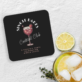 Enkele Meisjes Roze Cocktail Meisjes Nacht Kartonnen Onderzetters