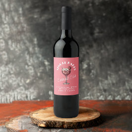 Enkele Meisjes Roze Valentijn Cocktail Meidenavond Wijn Etiket