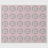 Enkele monogramletter vierkante bloemframe cadeaupapier (Vlak)