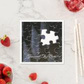 Enkele ontbrekende puzzel Stuk Close-up foto Servet (Insitu)