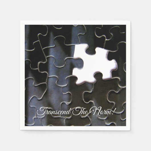 Enkele ontbrekende puzzel Stuk Close-up foto Servet (Voorkant)