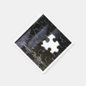 Enkele ontbrekende puzzel Stuk Close-up foto Servet (Hoek)