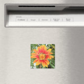 Enkele oranje bloem aangepaste tekst magneet (Insitu (Vaatwasser))