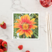 Enkele oranje bloem aangepaste tekst servet (Insitu)