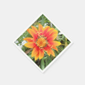 Enkele oranje bloem aangepaste tekst servet (Hoek)