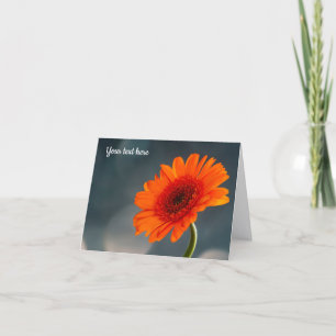 Enkele oranje Gerbera wenskaart Bedankkaart