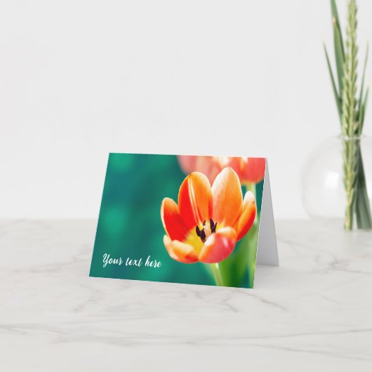 Enkele oranje tulp kaart (Voorkant)