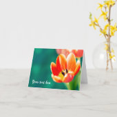 Enkele oranje tulp kaart (Gele Bloem)