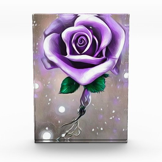 Enkele paarse roos fotoblokken (Voorkant)