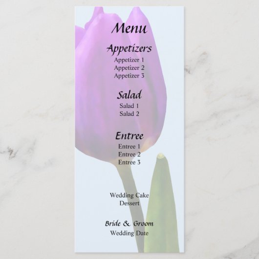 Enkele Paarse Tulp Menu (Voorkant)