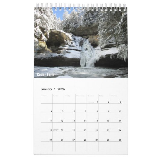 Enkele pagina, kleine agenda - Hocking Hills 2016 Kalender (Jan 2026)