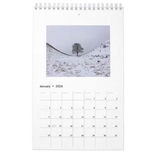 Enkele pagina SmallCalendar, wit Kalender (Jan 2026)
