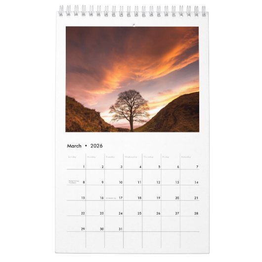 Enkele pagina SmallCalendar, wit Kalender (Mar 2026)