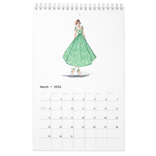Enkele pagina SmallCalendar, wit Kalender (Mar 2026)