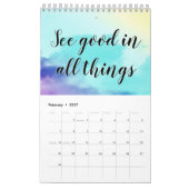 Enkele pagina SmallCalendar, witte, positieve agen Kalender (Feb 2027)