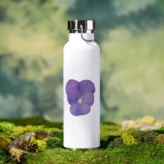 Enkele pansy bloom water fles (Buiten (Gedraaid) )