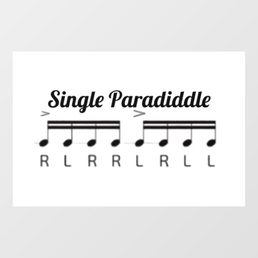 enkele paradiddle raamsticker (Vel)