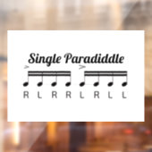 enkele paradiddle raamsticker (Vel 2)