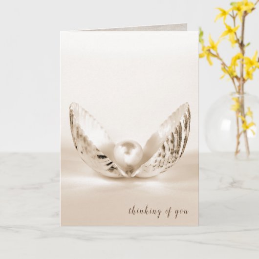 enkele parel in de zeeschelp kaart (Gele Bloem)