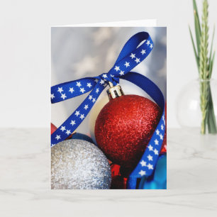 Enkele patriottische kerstversiering feestdagen kaart