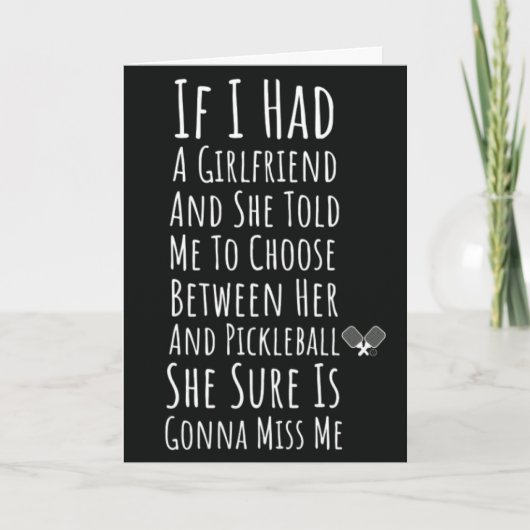 Enkele Pickleball Speler Kaart Grappige Pickleball (Voorkant)