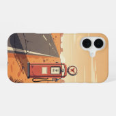 Enkele pomp gestopt iPhone 16 hoesje (Achterkant horizontaal)