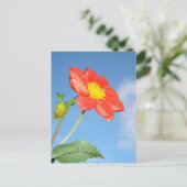 Enkele rode aardbeibloesem bloem briefkaart (Staand voorkant)