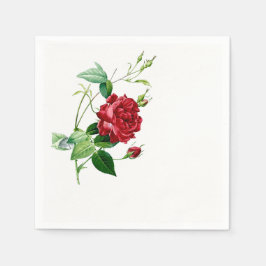 Enkele rode Redoute Roos Papieren servetten