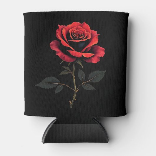 Enkele rode roos Bloem Liefhebbers Tuinieren Blikjeskoeler (Voorkant)