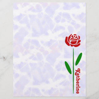 Enkele Rode Roos Groene Steel Bladeren Aangepaste 