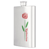 Enkele Rode Roos Groene Steel Bladeren Aangepaste Flacon (Links)