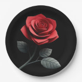 Enkele rode roos papieren bordje (Voorkant)