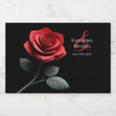 Enkele rode roos sparkling wijnetiket (Enkel label)