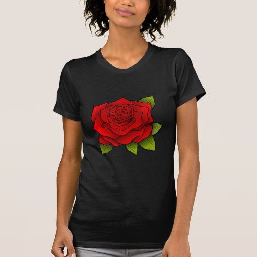Enkele Rode Roos T-shirt (Voorkant)