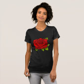 Enkele Rode Roos T-shirt (Voorkant volledig)