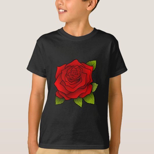 Enkele Rode Roos T-shirt (Voorkant)